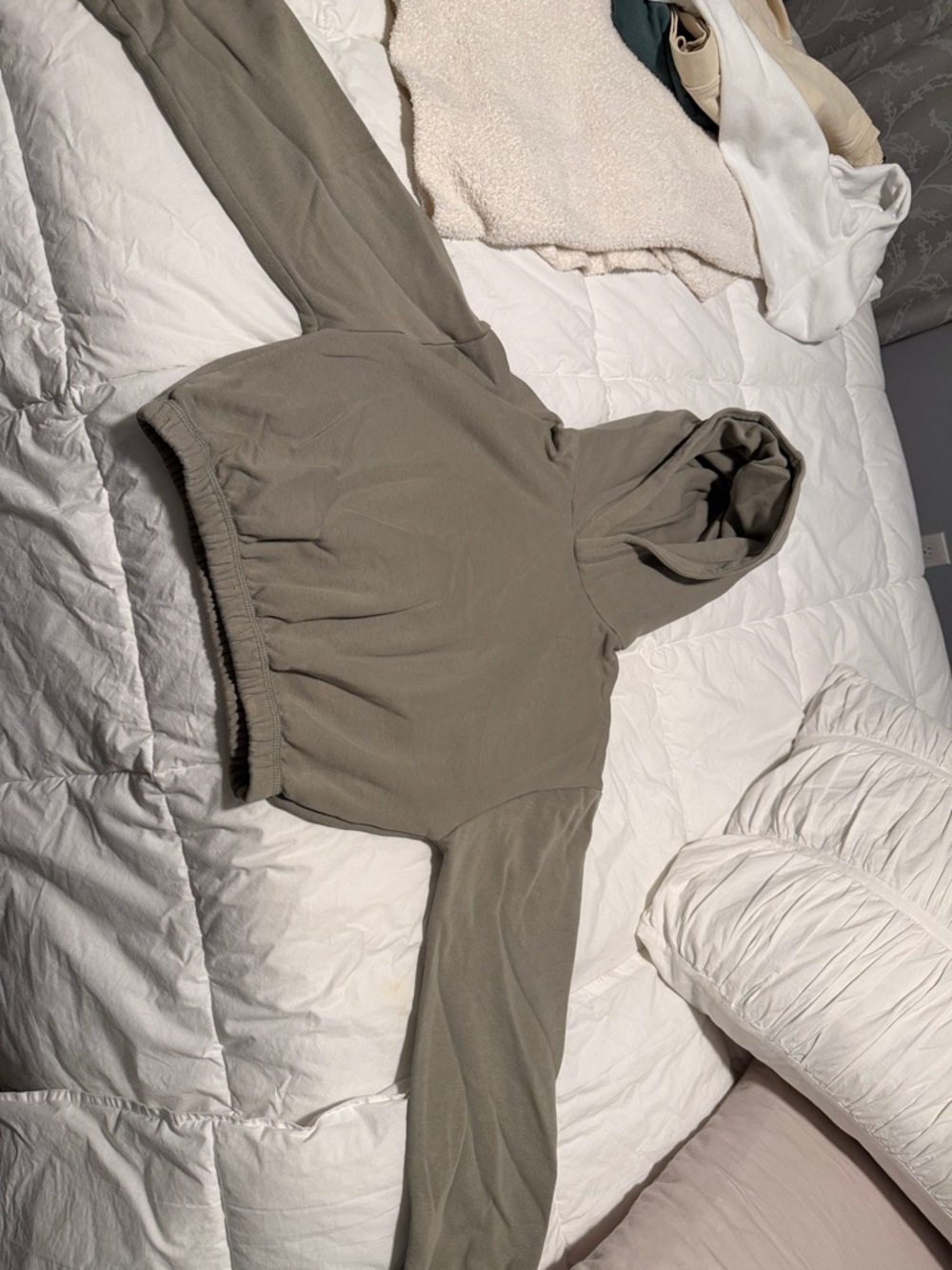 Zara Olive Green Cropped Hoodie